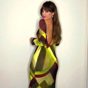 NWT VIRAL ZARA PRINTED MAXI DRESS TULLE BROWN GREEN MULTI